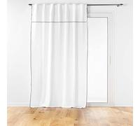 Douceur d'Intérieur – Rideau Mistraline 140x240 cm, coton recyclé, blanc, passants cachés, volant