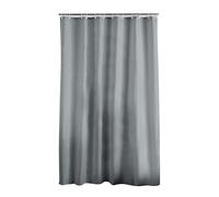 Douceur d'Intérieur, Rideau de Douche avec Crochets (180 x 200 cm) Essencia Anthracite, Polyester Uni