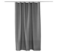 Douceur d'Intérieur, Rideau de Douche avec Crochets (180 x 200 cm) Yaline Anthracite, Polyester Uni