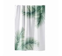 Rideau de douche Varadero avec crochets - Blanc et vert