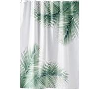 Rideau de douche Varadero avec crochets - Blanc et vert