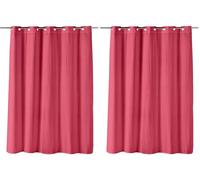 Douceur d'Intérieur, Rideau Douche avec Oeillets Clipsables (180 x 200 cm) Dotty Framboise, Microfibre Gaufrée Unie (Lot de 2)