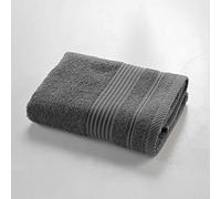Douceur d'Intérieur Serviette de toilette Tendresse 50 x 90 cm 100% coton éponge unie Anthracite