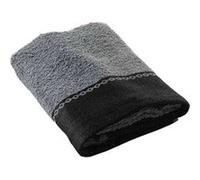 Douceur d'intérieur - Serviette de toilette SARASO - Eponge jacquard 450 g/m² - 50 x 90 cm - Anthracite - SARASO Douceur d'intérieur Gris foncé G