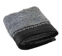 Douceur d'intérieur - Serviette invité SARASO - Eponge jacquard 450 g/m² - 30 x 50 cm - Anthracite - SARASO Douceur d'intérieur Gris foncé G