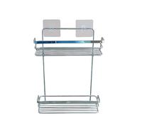 douceur d'intérieur, Serviteur de Douche 2 Paniers (26,4 x 10,5 x 35 cm) Filaire Premium Chrome, Métal