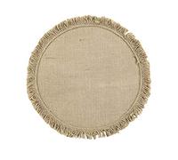 Douceur d'Intérieur, Set de Table (Ø 38 cm) Frangyss Marron, Jute Uni et Franges