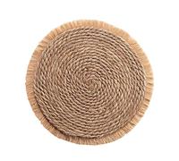 Douceur d'Intérieur, Set de Table (Ø 38 cm) Oslo Lin, Paille de Maïs et Franges
