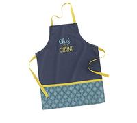 Douceur d'Intérieur, Tablier (60 x 84 cm) Chef En Cuisine Jaune, Coton Imprimé