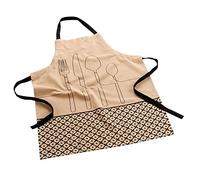 Douceur d'Intérieur – Tablier Cuisiline – Coton recyclé imprimé – 60 x 84 cm – Beige