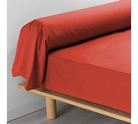 Taie de traversin 85x185 cm percale uni 78 fils percaline +p. bourdon Terracotta