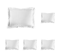 douceur d'intérieur, Taie d'oreiller (50 x 70 cm) Lina Blanc, 100% Coton (Lot de 5)