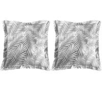 douceur d'intérieur, Taie d'oreiller (63 x 63 cm) Botania Gris, 100% Coton (Lot de 2)