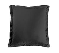 douceur d'intérieur, Taie d'oreiller (63 x 63 cm) Lina Noir, 100% Coton