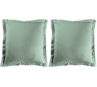 douceur d'intérieur, Taie d'oreiller (63 x 63 cm) Lina Sauge, 100% Coton (Lot de 2)