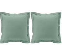 douceur d'intérieur, Taie d'oreiller (63 x 63 cm) Percaline Tilleul, Percale de Coton (Lot de 2)