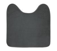 Douceur d'Intérieur, Tapis Contour WC (45 x 45 cm) Vitamine Sdb Anthracite, Microfibre Unie