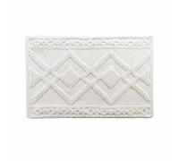 Douceur d'Intérieur – Tapis de bain Gladis – Coton jacquard tufté 50 x 80 cm – Blanc