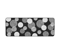 Douceur d'Intérieur Tapis De Cuisine D'intérieur Rectangle Imprimé Cercle oxana - Noir Et Gris- 45 X 120 Cm
