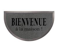 Douceur d'Intérieur, Tapis Demi-Lune (45 x 75 cm) Maison Gris/Noir, PVC