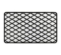 Douceur d'Intérieur, Tapis Rectangle (34 x 58 cm) Grille Noir, PVC
