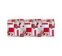 Douceur d'Intérieur Tapis Déco Imprimé Fraisia 45 x 120 cm Rouge