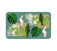 Douceur d'Intérieur, Tapis Rectangle (45 x 75 cm) Cacatoes Vert, Mousse Imprimée