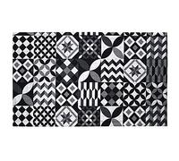 Douceur d'Intérieur, Tapis Rectangle (45 x 75 cm) Calypso Noir, Relief Imprimé