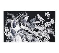 Douceur d'Intérieur, Tapis Rectangle (45 x 75 cm) Exotic Paradise Noir, Relief Imprimé