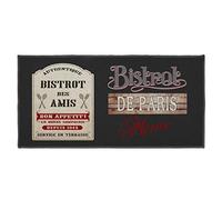 Douceur d'Intérieur, Tapis Rectangle (50 x 120 cm) Bistrot des Amis Gris, Imprimé