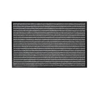 Douceur d'Intérieur, Tapis Rectangle (50 x 80 cm) Toscan Noir/Gris, Anti-Poussière & Grattoir