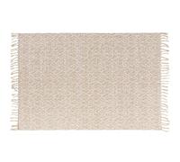 Douceur d'Intérieur, Tapis Rectangle à Franges (120 x 170 cm) Kalinda Blanc, Coton & Jute Imprimé