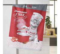 Torchon de Cuisine Chatouille 50x70cm Rouge