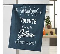 Douceur d'Intérieur Torchon de cuisine Gourmandise Coton imprimé 50 x 70 cm Marine