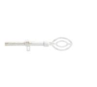 Douceur d'Intérieur, Tringe Extensible en Kit Complet (120 < 210 cm) Alpha Blanc/Or, Patiné