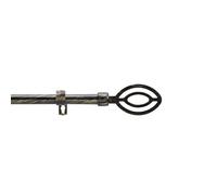 Douceur d'Intérieur, Tringe Extensible en Kit Complet (120 < 210 cm) Alpha Noir/Or, Patiné