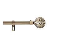 Douceur d'Intérieur, Tringe Extensible en Kit Complet (120 < 210 cm) Globa Laiton, Plaqué