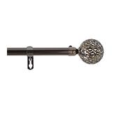 Douceur d'Intérieur, Tringe Extensible en Kit Complet (120 < 210 cm) Globa Nickel, Plaqué