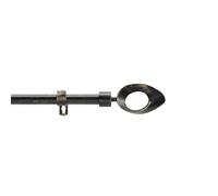Douceur d'Intérieur, Tringe Extensible en Kit Complet (120 < 210 cm) Ovalon Noir/Or, Patiné