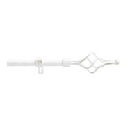 Douceur d'Intérieur, Tringe Extensible en Kit Complet (120 < 210 cm) Twisty Blanc/Or, Patiné