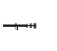 Douceur d'Intérieur, Tringe Extensible en Kit Complet (210 < 380 cm) Sablis Noir, Peint