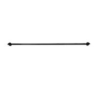 Douceur d'Intérieur, Tringle à Rideaux Extensible (60 < 80 cm) Folia Noir, Fer Forgé