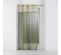 Douceur d'Intérieur – Voilage à œillets Greenybel – Voile sablé 140 x 240 cm – Bande jute – Vert