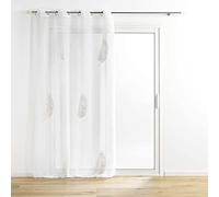Douceur d'Intérieur – Voilage à œillets Palmeor – Voile sablé brodé métallisé – 140 x 240 cm – Or