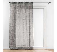douceur d'intérieur, Voilage à Oeillets (140 x 240 cm) Pandore Noir, Voile Sablé Imprimé
