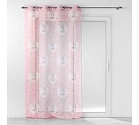 Douceur d'Intérieur – Voilage à œillets Petite Étoile – Voile sablé métallisé 140x240 cm Rose