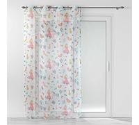 Rideau Voilage Princesse Licorne 140x240cm Blanc