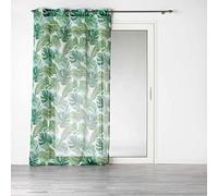 Douceur d'Intérieur – Voilage à oeillets Rio – Voile sablé imprimé 140 x 240 cm – Blanc