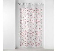 Douceur d'Intérieur Voilage à œillets Hoops Voile sablé brodé 140 x 240 cm Rouge