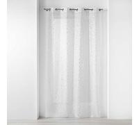 Douceur d'Intérieur, Voilage à Oeillets 140 x 240 cm Voile Sablé Imprimé Métallisé, Floressia